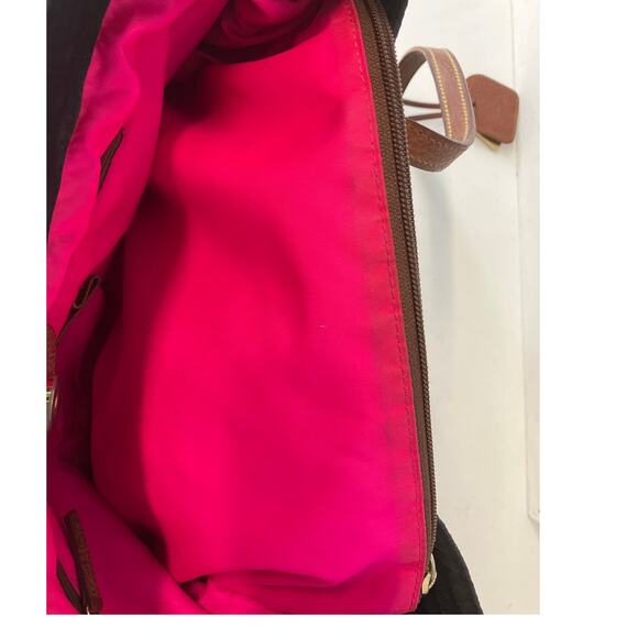 DOONEY & BOURKE BLACK NYLON BROWN LEATHER SHOULDER BAG ASIS - Picture 10 of 16